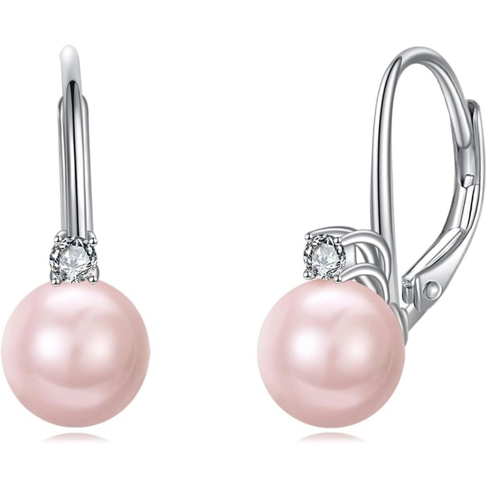 Elegant 925 Sterling Silver Black Pearl Drop Earrings For Women, Hypoallergenic,